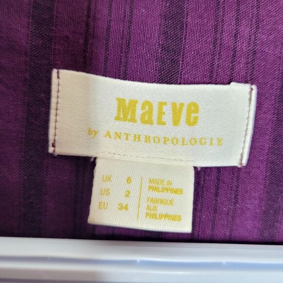 Maeve Velvet Lined Button Down Blouse Size 2 - Picture 4 of 7